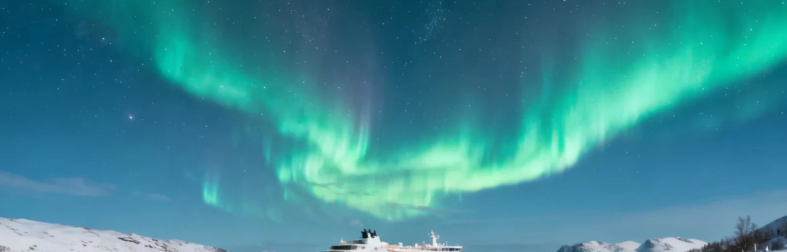 Aurora above a northern coast